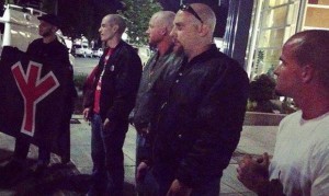 Racist Neo-Nazis hold pro-police demonstration in Olympia.