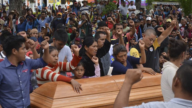 Funeral for one of those killed by the state in Nochixtlán.