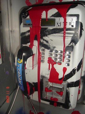 red-paint-telmex-phone