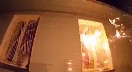 Molotov being thrown into Russian conscription site